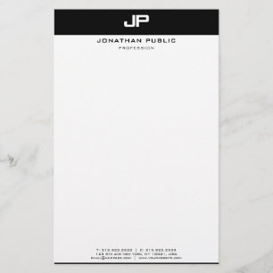 Stilvolle Schwarz-weiße, moderne, einfache Designv Briefpapier