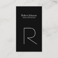 Stilvolle Schwarz-weiße Monogram Business Card