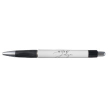 Stilvolle Schwarz-weiße Signature-Script-Monogramm