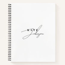 Stilvolle Schwarz-weiße Signature-Script-Monogramm