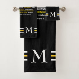 Stilvolle Schwarze GIFTS von SPIRIT Christlich Mon Badhandtuch Set