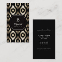 Stilvolle schwarze Goldfolie Diamant Ikat Monogram