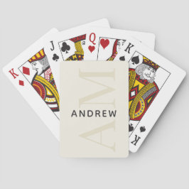Stilvolle Schwarze Monogramm und Name Spielkarten
