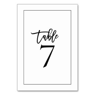 Stilvolle schwarze Typografie und Rahmen Hochzeit Tischnummer