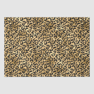 Stilvolle schwarze und goldene Folien-Leopardenfle Seidenpapier
