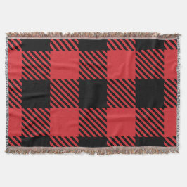 Stilvolle schwarze und rote Muster Kuscheldecke Decke