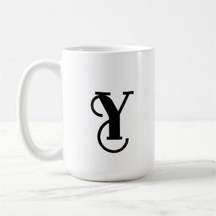 Stilvolle schwarze und weiße Kaffeetasse