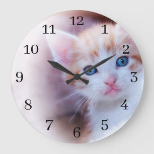 Stilvolle schwarze Zahlen Familienfoto Große Wanduhr