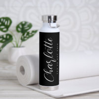 Stilvolle Script EDITABLE FARBE Water Flasche