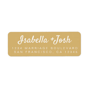 Stilvolle Script-Gold-Gelbe Hochzeitsstiftung