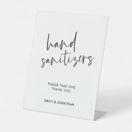 Stilvolle Script Hand Sanitizer Wedding Sockelschild