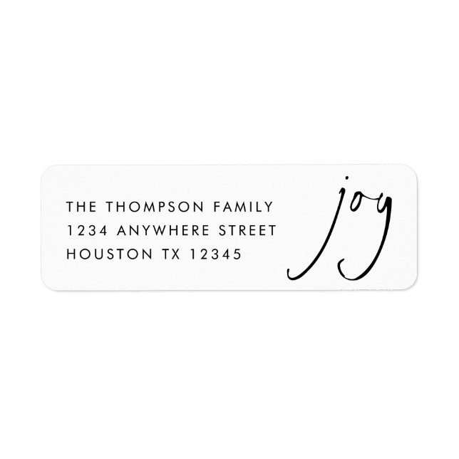 Stilvolle Script Joy Rückgabeadresse Weihnachten L (Vorne)