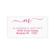 Stilvolle Script Monogram Hot Pink Moderne Typogra