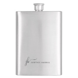 Stilvolle Script Monogram Modern Personalisiert Flachmann