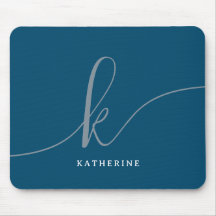 Stilvolle Script Monogram Navy Blue