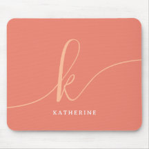 Stilvolle Script Monogram Peach Pink
