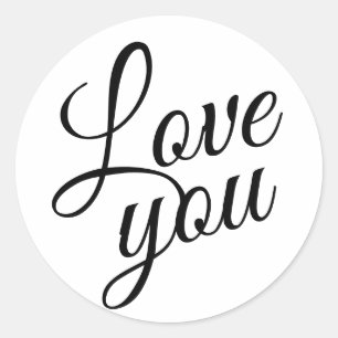Stilvolle Script-Niedliche Liebe Sie zitieren Runder Aufkleber