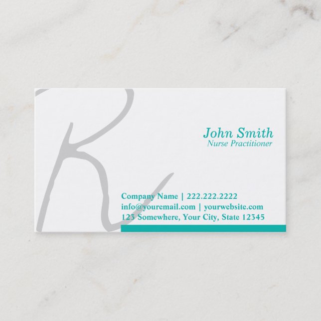 Stilvolle Script Nurse Practitioner Business Card Visitenkarte (Vorderseite)