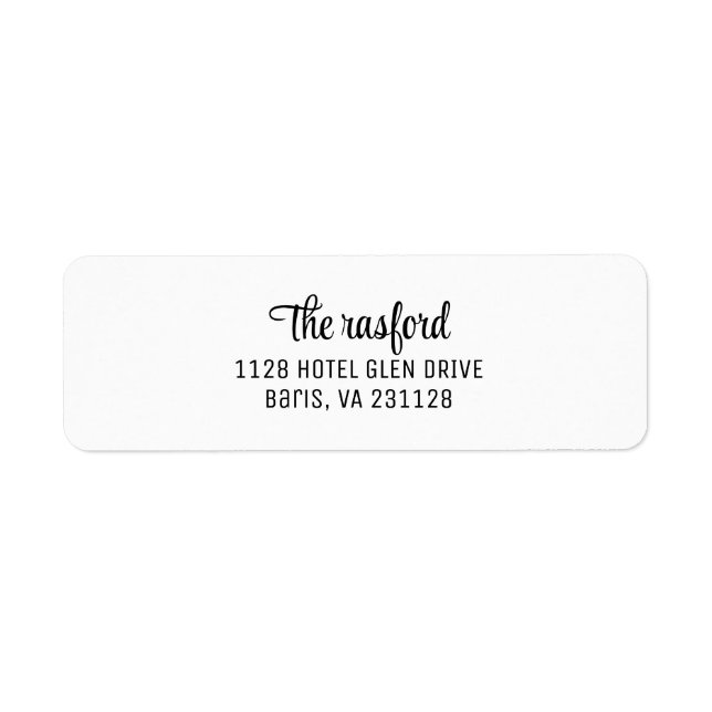 Stilvolle Script-Rücksendeadresse Selbstfarbige Br (Vorne)