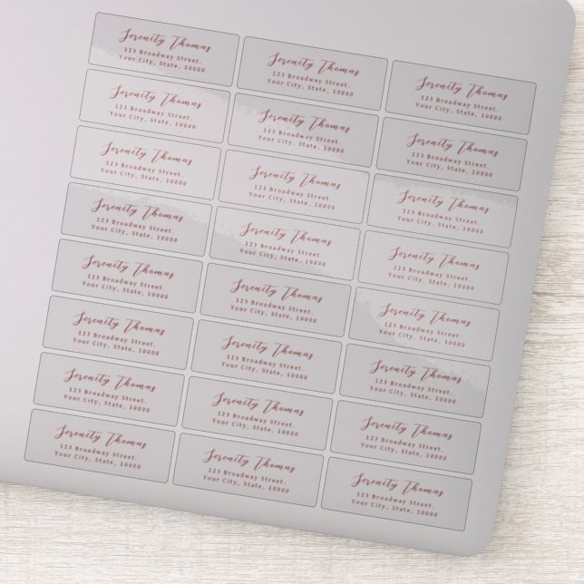 Stilvolle Script-transparente Rücksendeadresse Aufkleber (Detail)