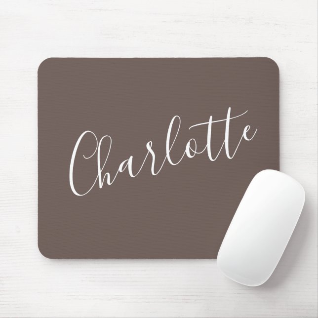 Stilvolle Script Typografie Coffee Brown Individue Mousepad (Mit Mouse)