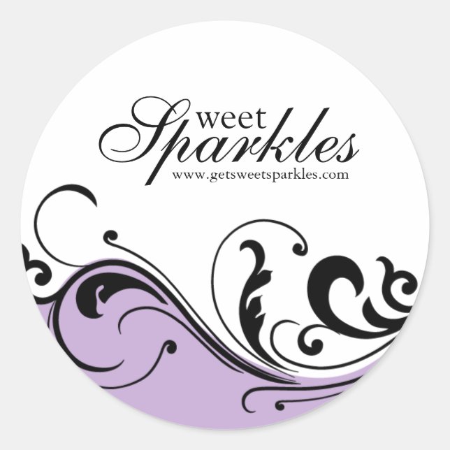 Stilvolle Scroll Packaging Stickers (Vorderseite)