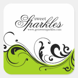 Stilvolle Scroll Packaging Stickers