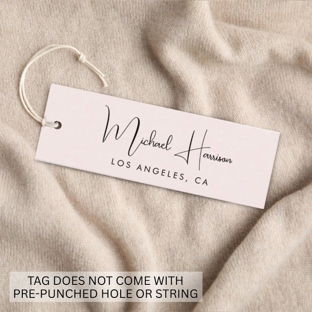 Stilvolle Signature Script Pink Hang Tag (Empower your name in our signature script as your logo and brand identity)