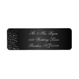 Stilvolle Silver Confetti Dots   Sheen Black