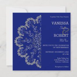 Stilvolle Silver Floral Mandala Wedding Einladung