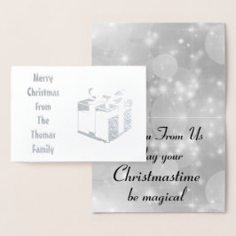 Stilvolle Silver Foil Personalisiert Weihnachten Folienkarte