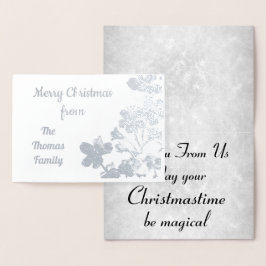 Stilvolle Silver Foil Personalisiert Weihnachten Folienkarte