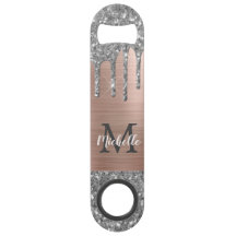 Stilvolle Silver Glitzer Tropfen Rose Gold Mit Mon