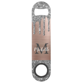 Stilvolle Silver Glitzer Tropfen Rose Gold Mit Mon Speed Flaschenöffner
