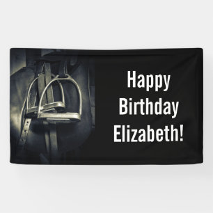 Stilvolle Silver Stirrups auf English Riding Saddl Banner