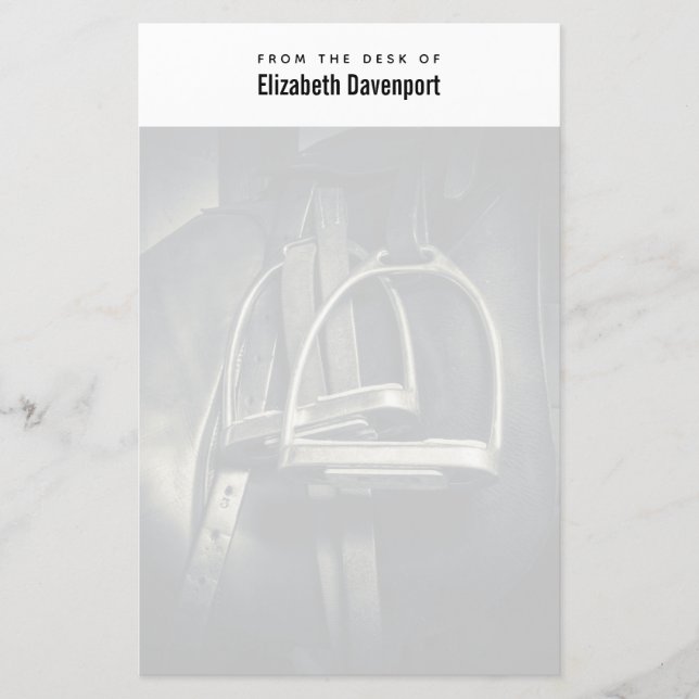 Stilvolle Silver Stirrups auf English Riding Saddl Briefpapier (Vorderseite)