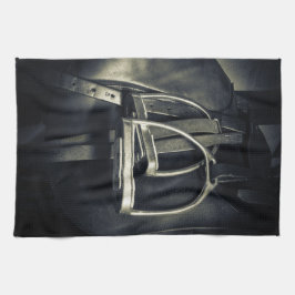 Stilvolle Silver Stirrups auf English Riding Saddl Geschirrtuch