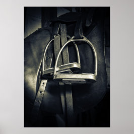 Stilvolle Silver Stirrups auf English Riding Saddl Poster