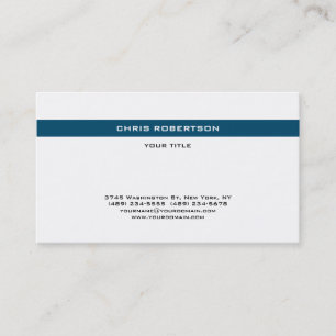 Stilvolle Simple Ocean Blue White Minimalistisch Visitenkarte