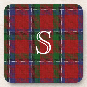 Stilvolle Sinclair-Plaid-Unterlage mit Monogramm Getränkeuntersetzer