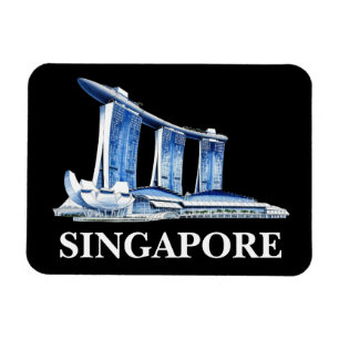 Stilvolle Singapore Skyline Travel Magnet