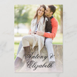 Stilvolle Skriptbezeichnung Custom Foto Elegant We Einladung