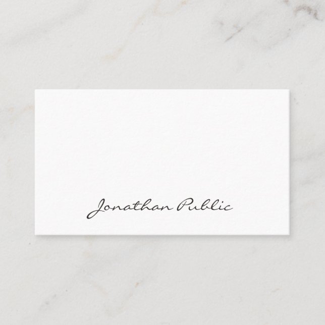 Stilvolle Skripte Beruflich Minimalistisch Elegant Visitenkarte (Vorderseite)