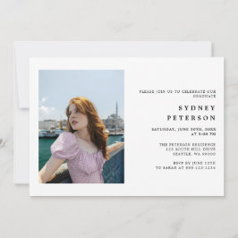 Stilvolle Skripte Moderne 2-Foto-Graduierungsparte Einladung