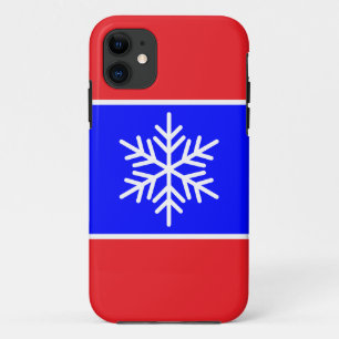 Stilvolle Snowflake Bright Red Royal Blue Streifen Case-Mate iPhone Hülle