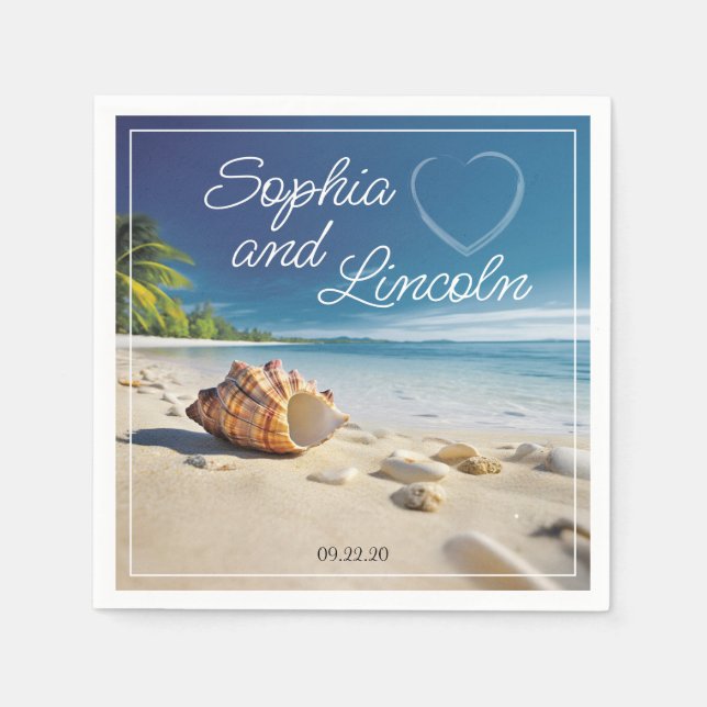 Stilvolle Sommerhochzeit Serviette (Vorderseite)