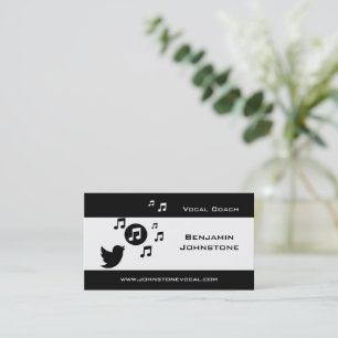 Stilvolle Songbird Black and White Personalisiert Visitenkarte