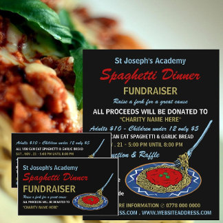 Stilvolle Spaghetti Dinner Fundraiser Veranstaltun Flyer