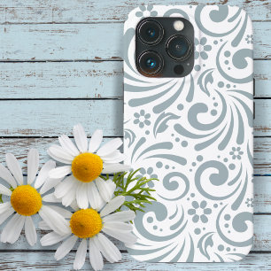 Stilvolle Springtime Blau und Weiß dekorativ Case-Mate iPhone Hülle