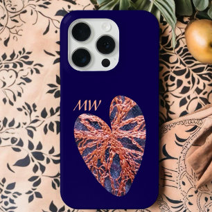 Stilvolle Stickereien in orangefarbenem Monogramm Case-Mate iPhone Hülle